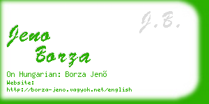 jeno borza business card