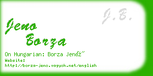 jeno borza business card